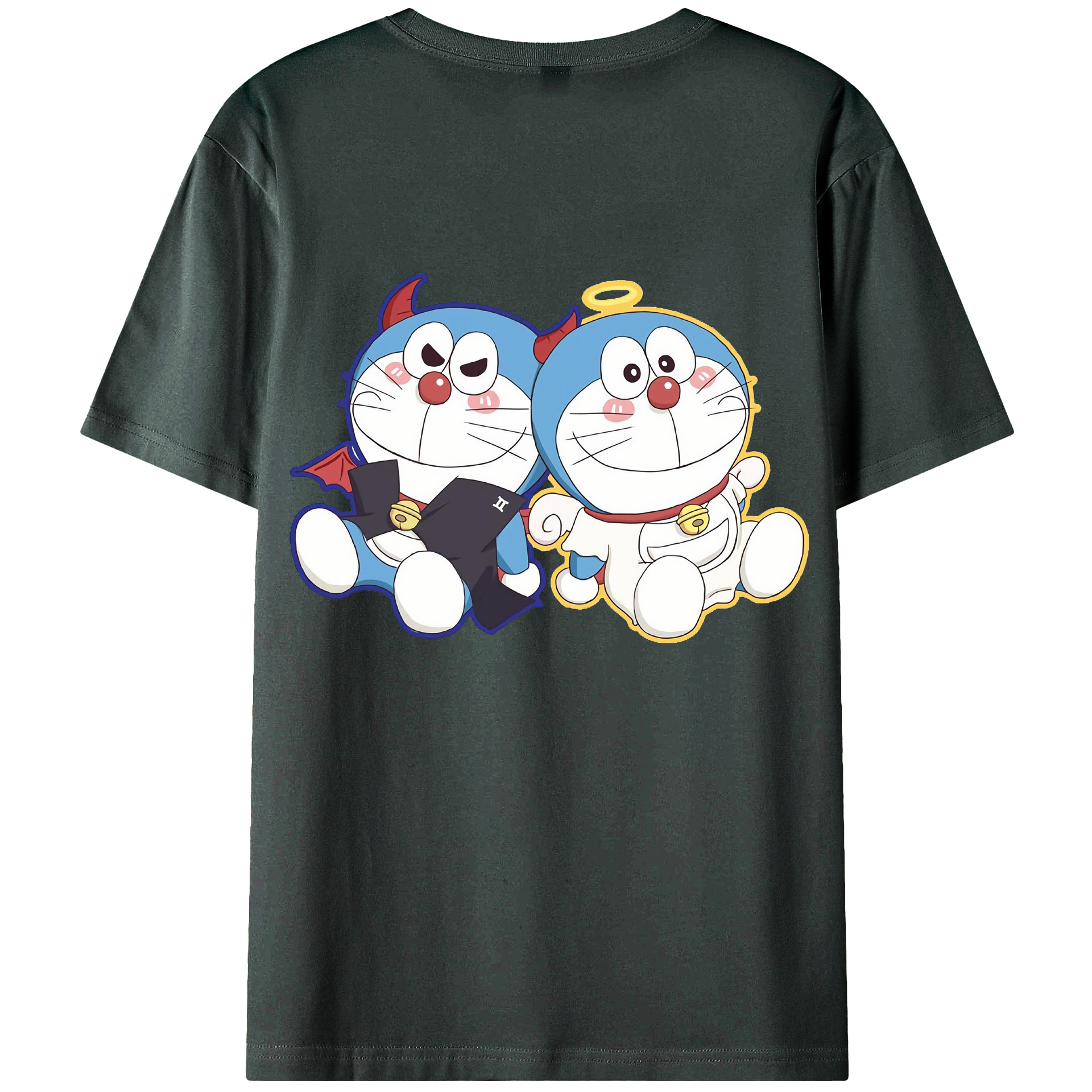 （画像用） ドラえもん Doraemon 綿100％ メンズ半袖Tシャツ（バックプリント） 通気性